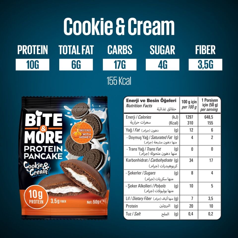 Kurabiye Kremalı Kakaolu Protein Pankek (50g x12 Adet)