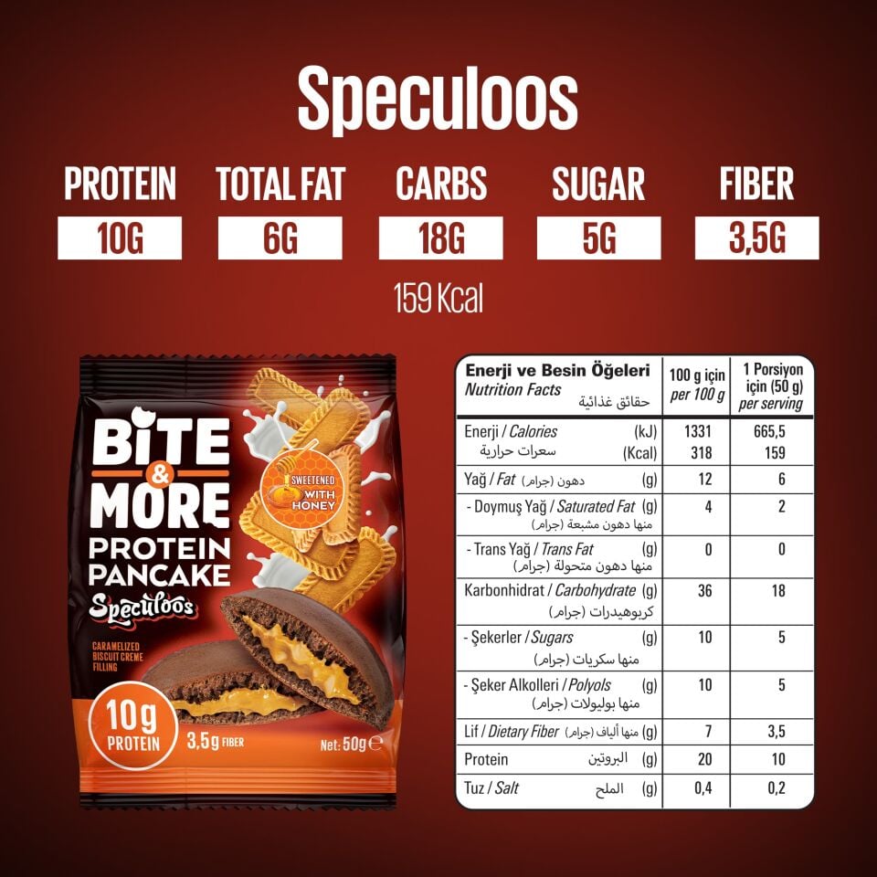 Speculoos Kakaolu Protein Pankek (50g x 12 Adet)