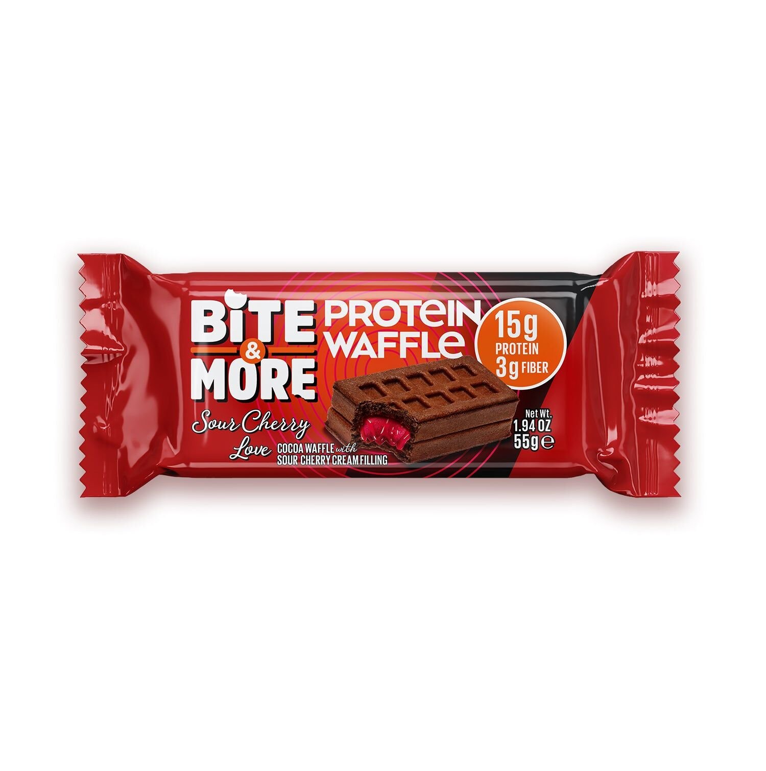 Kakaolu Vişne Kremalı Protein Waffle (55g)