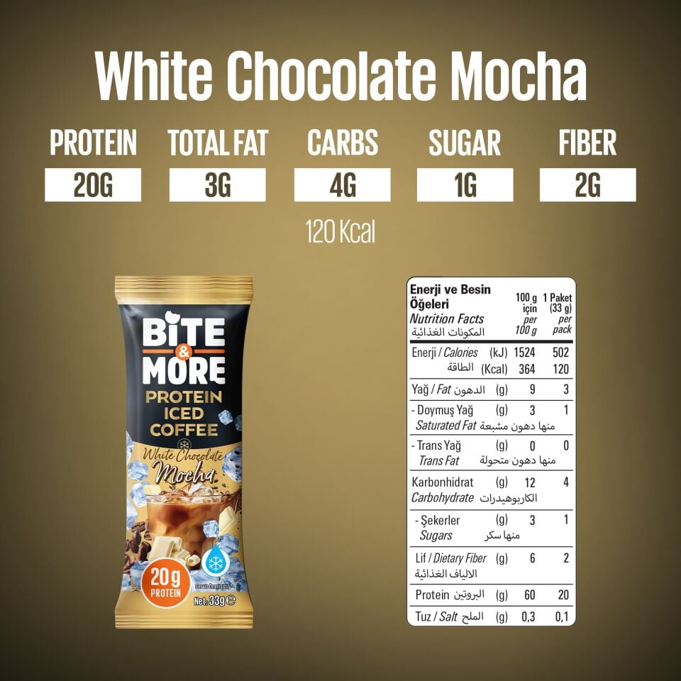 White Chocolate Mocha Protein Soğuk Kahve (33g x10 Adet)
