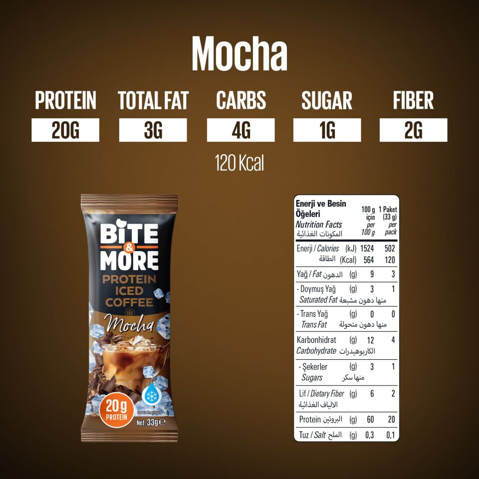 Mocha Protein Soğuk Kahve (33g x10 Adet) | Bite & More