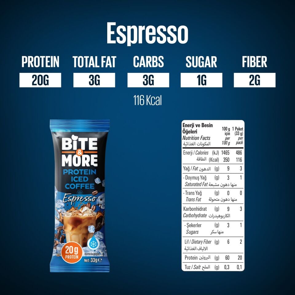 Espresso Protein Soğuk Kahve (33g x 10 Adet)
