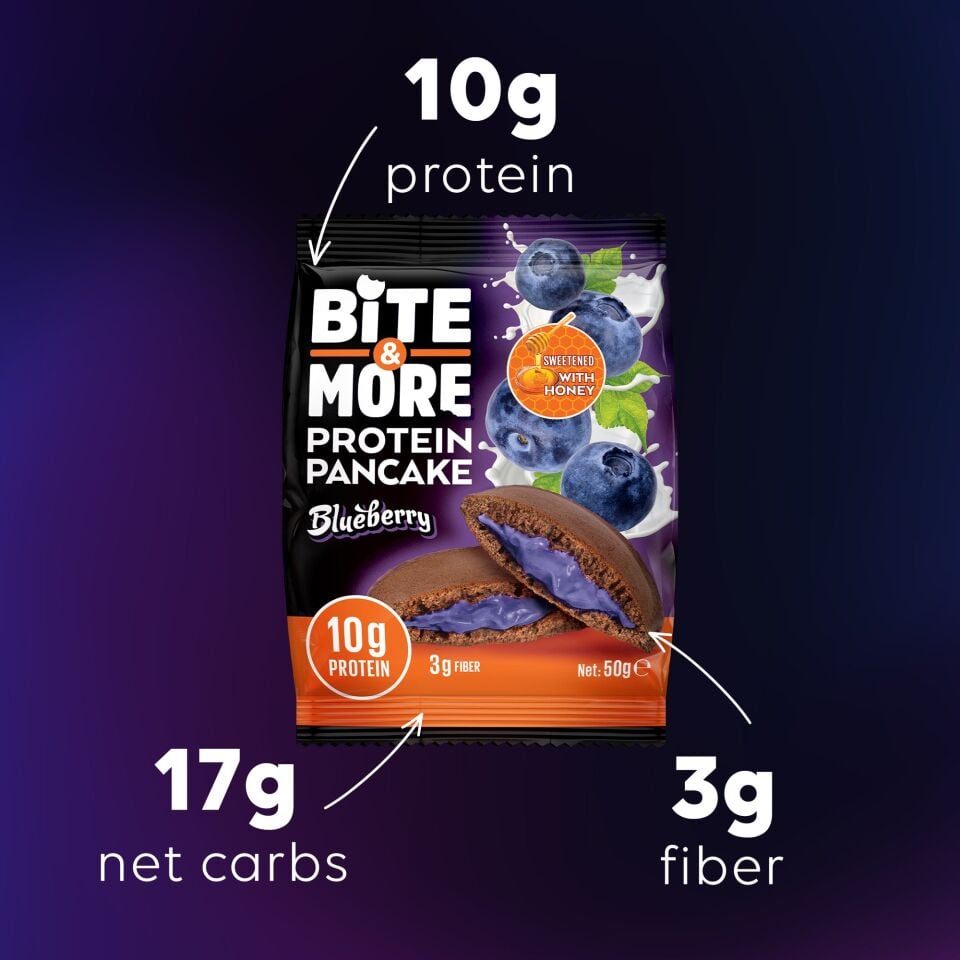 Yaban Mersinli Kakaolu Protein Pankek (50g x12 Adet)