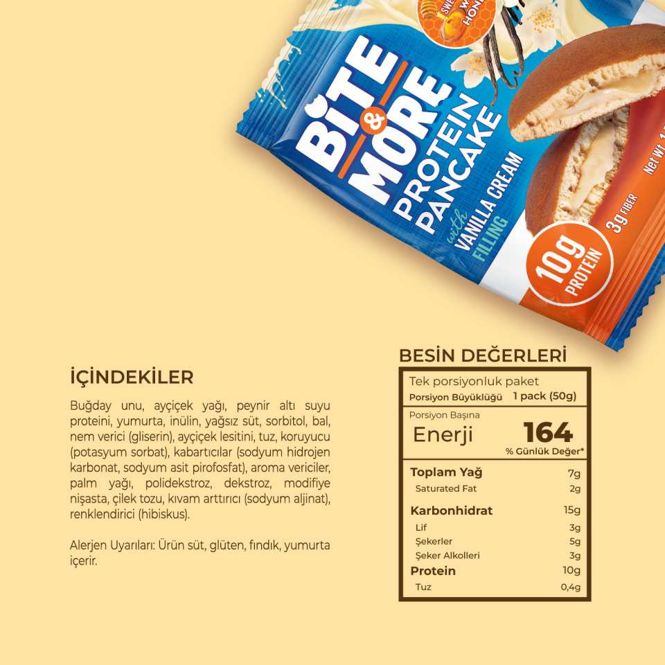Vanilyalı Protein Pankek (50g x12 Adet)