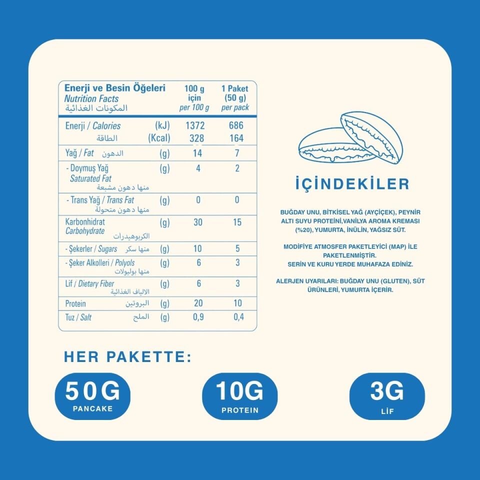 Vanilyalı Protein Pankek (50g)