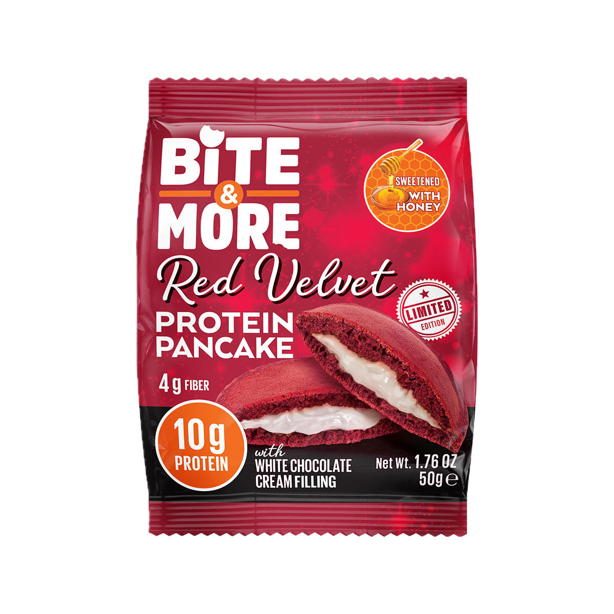 Red Velvet Beyaz Çikolatalı Protein Pankek (50g)