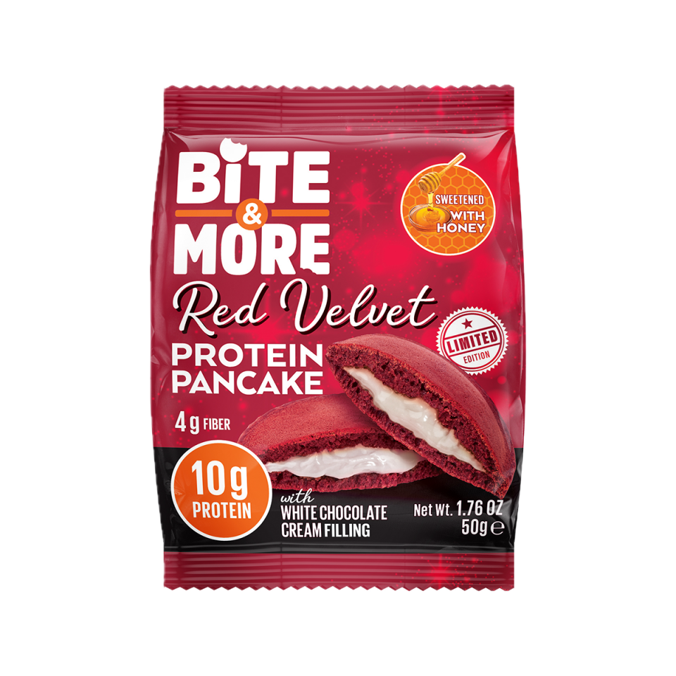 Red Velvet Beyaz Çikolatalı Protein Pankek (50g)