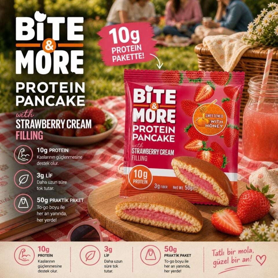 Çilekli Protein Pankek (50g)