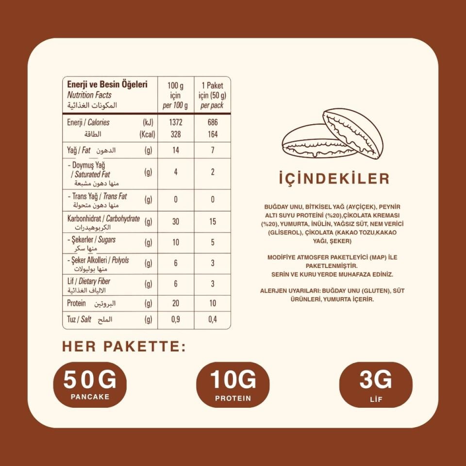 Çikolatalı Protein Pankek (50g)