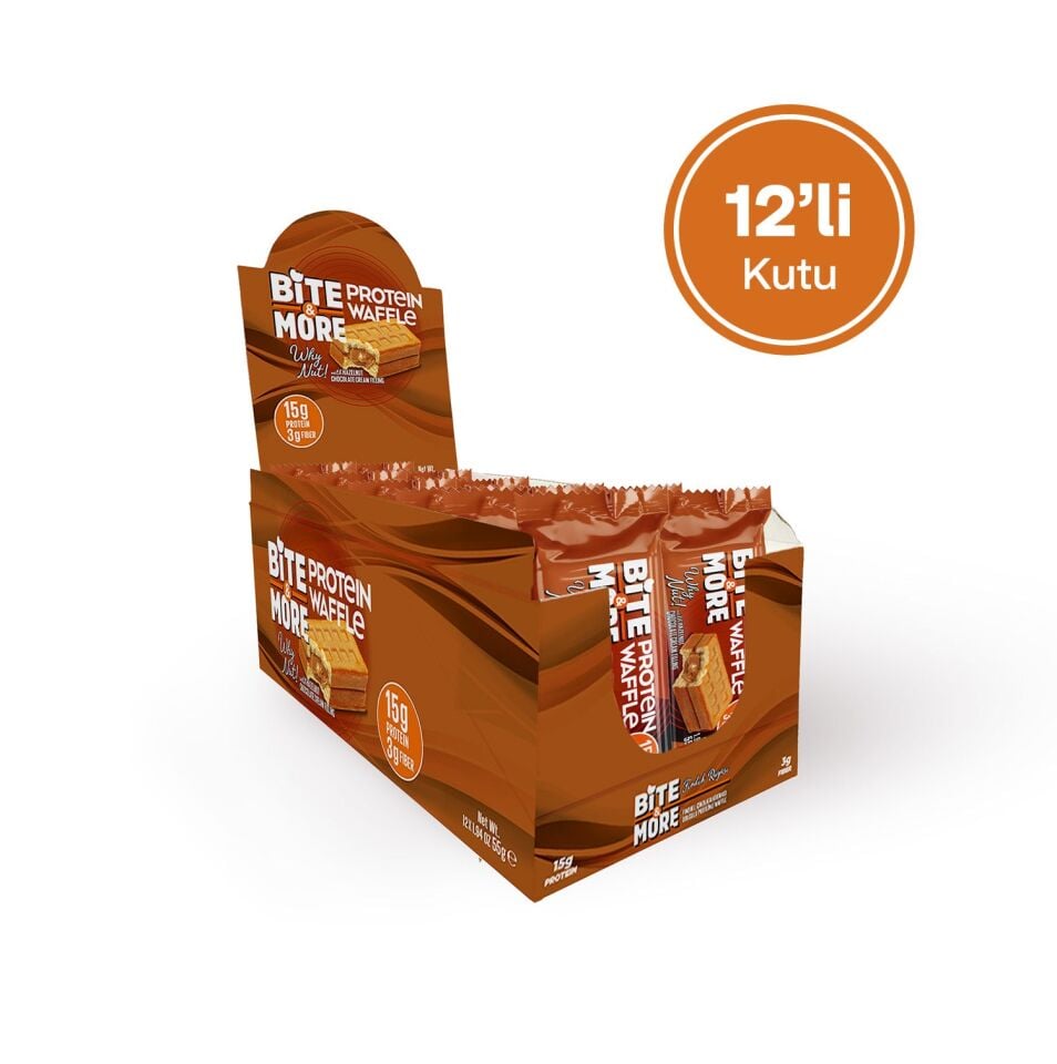 Fındık Kremalı Protein Waffle (55g x 12 Adet)