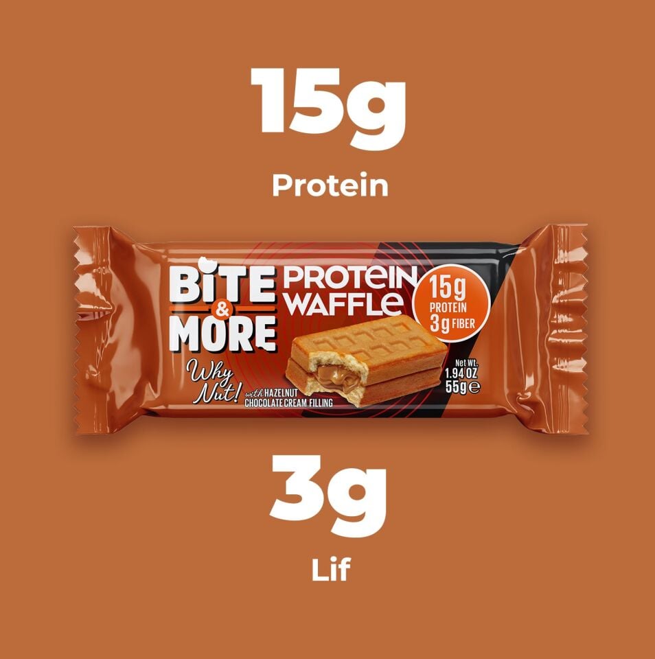 Fındık Kremalı Protein Waffle (55g x 12 Adet)