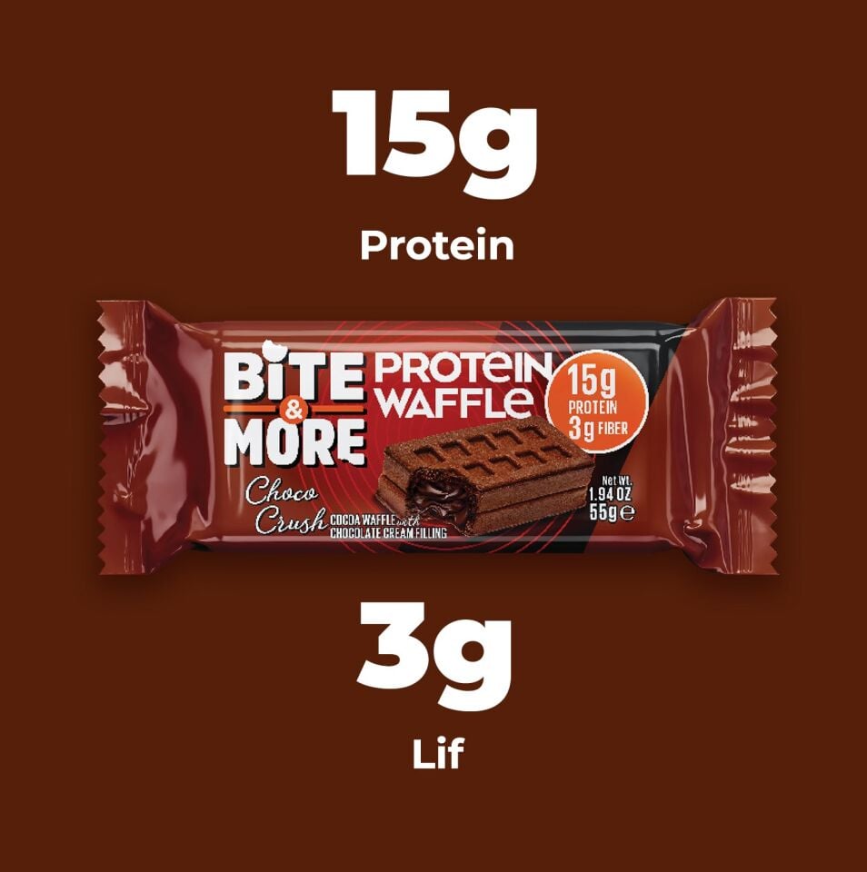 Kakaolu Çikolata Kremalı Protein Waffle (55g x 12 Adet)