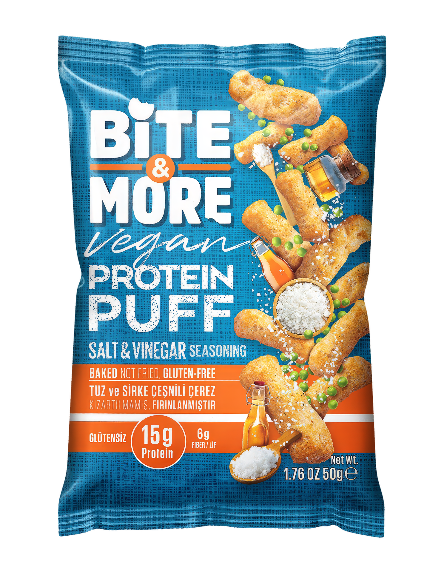 Tuz ve Sirkeli Vegan Protein Puff (50g)
