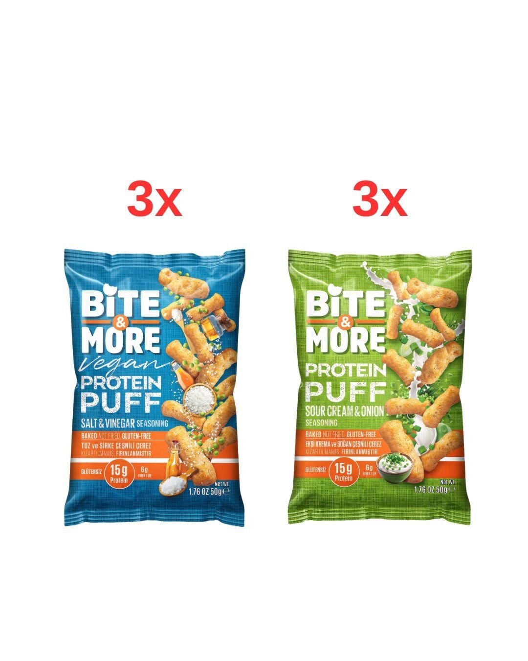 Yeni Protein Puff Tanışma Paketi (50g x 6 Adet)