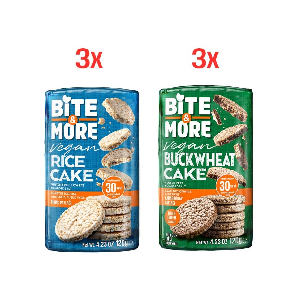 Vegan Patlaklar 6'lı Set – Pirinç Patlağı & Karabuğday Patlağı