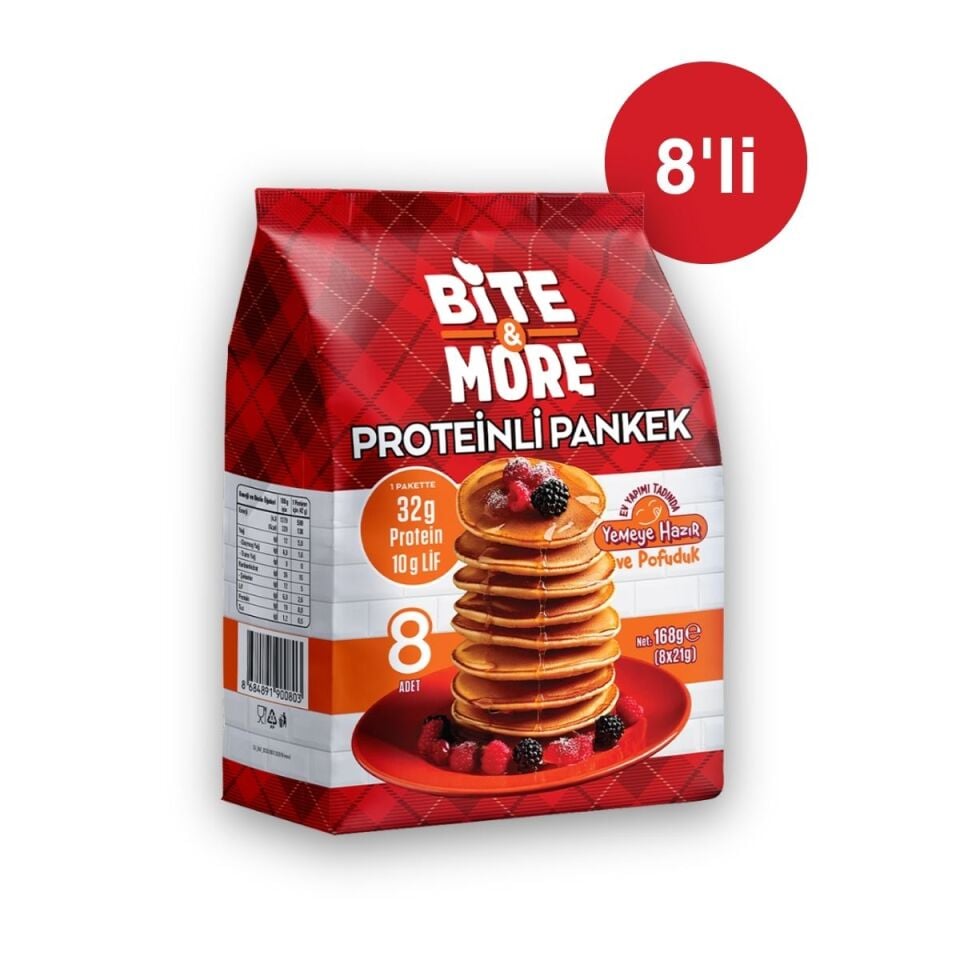 Bite & More Kahvaltılık Protein Pankek 168g (8 Adet)
