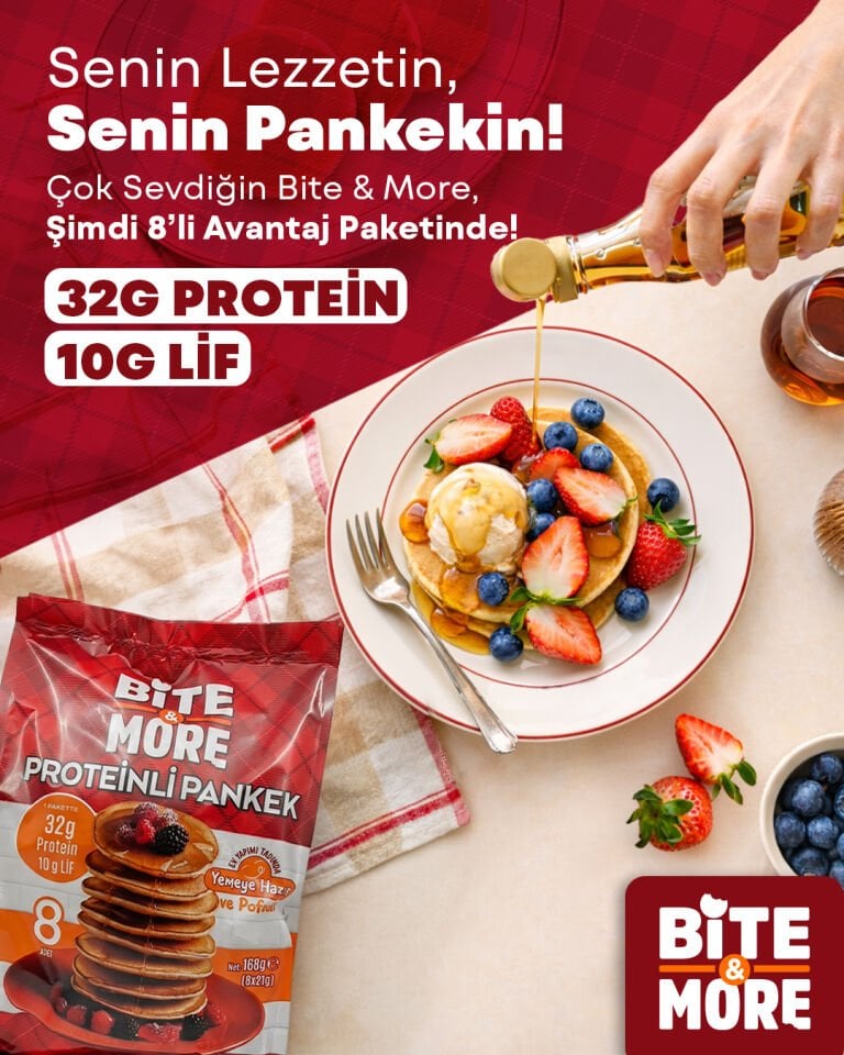 Bite & More Kahvaltılık Protein Pankek 168g (8 Adet)