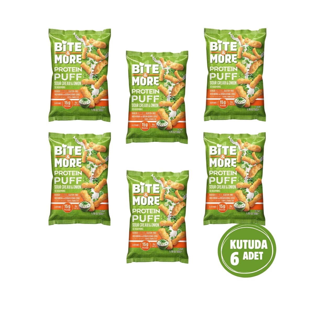 Ekşi Krema & Soğanlı Vegan Protein Puff (50g x 6 Adet)