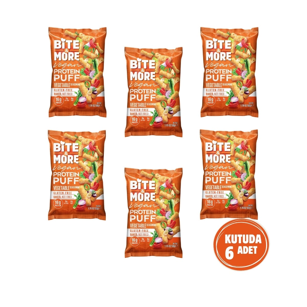 Sebzeli Vegan Protein Puff (50g x 6 Adet)