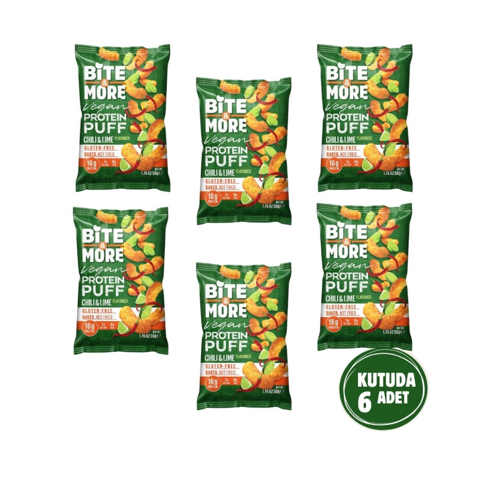 Acı Biber ve Limonlu Vegan Protein Puff (50g x 6 Adet)